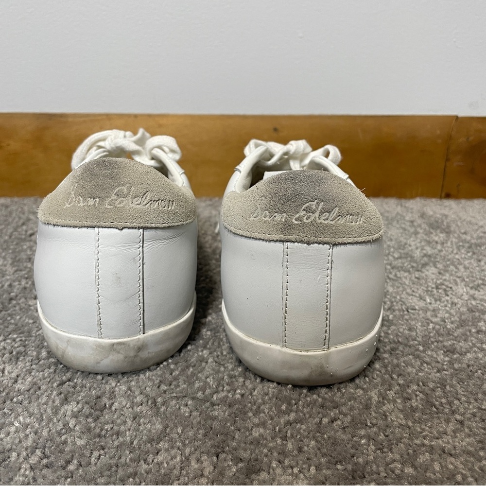 Sam Edelman SE 1980 Pre-distressed White Aubrie leather Sneakers Women’s 7.5M - Picture 3 of 8